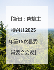 新田：陈雄主持召开2025年第15次县委常委会会议