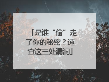 是谁“偷”走了你的秘密？速查这三处漏洞