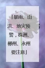 暴雨、山洪、地灾预警，株洲、郴州、永州要注意