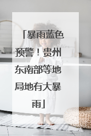 暴雨蓝色预警！贵州东南部等地局地有大暴雨