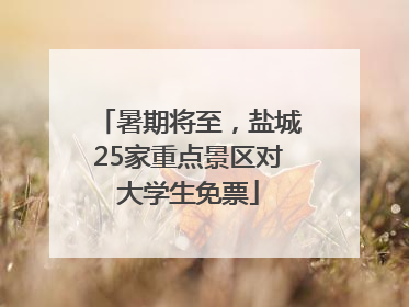 暑期将至，盐城25家重点景区对大学生免票