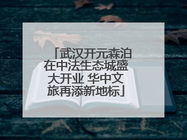 武汉开元森泊在中法生态城盛大开业 华中文旅再添新地标