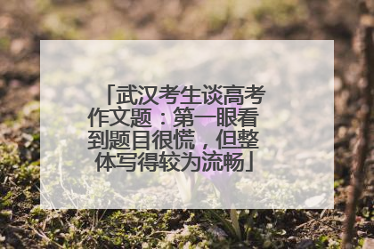 武汉考生谈高考作文题：第一眼看到题目很慌，但整体写得较为流畅