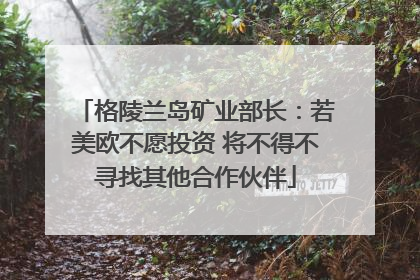 格陵兰岛矿业部长：若美欧不愿投资 将不得不寻找其他合作伙伴