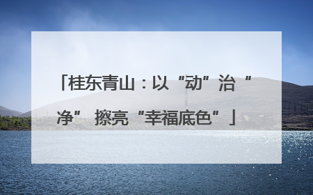 桂东青山：以“动”治“净” 擦亮“幸福底色”