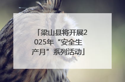 梁山县将开展2025年“安全生产月”系列活动