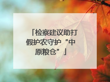 检察建议助打假护农守护“中原粮仓”