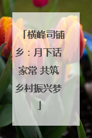 横峰司铺乡：月下话家常 共筑乡村振兴梦