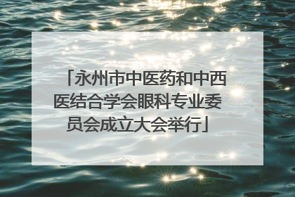 永州市中医药和中西医结合学会眼科专业委员会成立大会举行