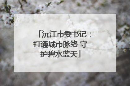 沅江市委书记：打通城市脉络 守护碧水蓝天