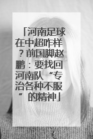 河南足球在中超咋样？前国脚赵鹏：要找回河南队“专治各种不服”的精神