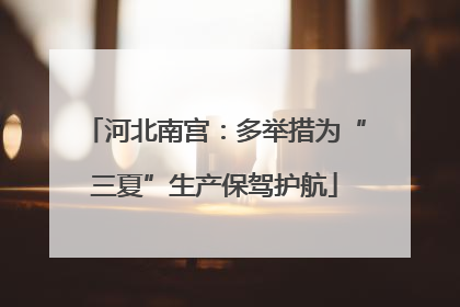 河北南宫：多举措为“三夏”生产保驾护航