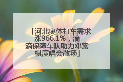 河北奥体打车需求涨966.1%，滴滴保障车队助力邓紫棋演唱会散场