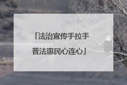 法治宣传手拉手 普法惠民心连心