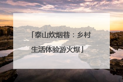 泰山炊烟巷：乡村生活体验游火爆