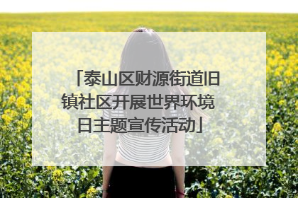 泰山区财源街道旧镇社区开展世界环境日主题宣传活动