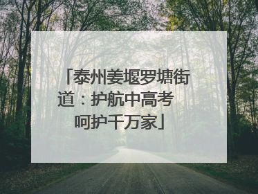 泰州姜堰罗塘街道：护航中高考 呵护千万家