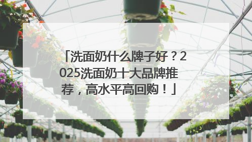 洗面奶什么牌子好？2025洗面奶十大品牌推荐，高水平高回购！