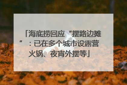 海底捞回应“摆路边摊”：已在多个城市设露营火锅、夜宵外摆等