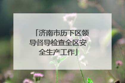 济南市历下区领导督导检查全区安全生产工作
