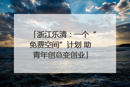 浙江乐清：一个“免费空间”计划 助青年创意变创业