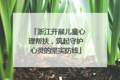 浙江开展儿童心理帮扶，筑起守护心灵的坚实防线
