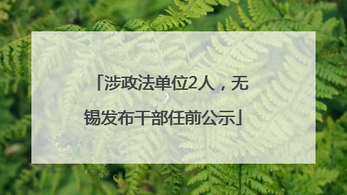 涉政法单位2人，无锡发布干部任前公示