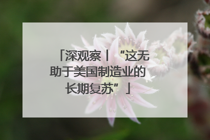 深观察丨“这无助于美国制造业的长期复苏”
