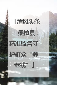 清风头条｜桑植县：精准监督守护群众“养老钱”
