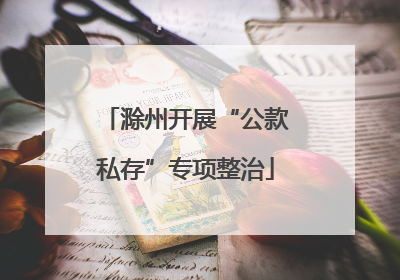 滁州开展“公款私存”专项整治
