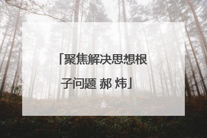 聚焦解决思想根子问题 郝 炜