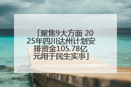 聚焦9大方面 2025年四川达州计划安排资金105.78亿元用于民生实事