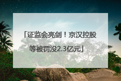 证监会亮剑！京汉控股等被罚没2.3亿元