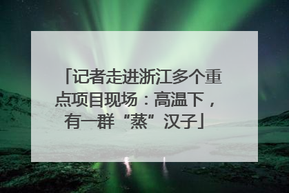 记者走进浙江多个重点项目现场：高温下，有一群“蒸”汉子
