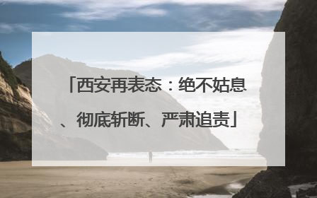 西安再表态：绝不姑息、彻底斩断、严肃追责