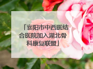 襄阳市中西医结合医院加入湖北骨科康复联盟