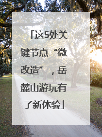 这5处关键节点“微改造”，岳麓山游玩有了新体验