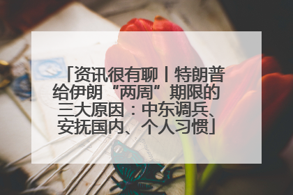 资讯很有聊丨特朗普给伊朗“两周”期限的三大原因：中东调兵、安抚国内、个人习惯