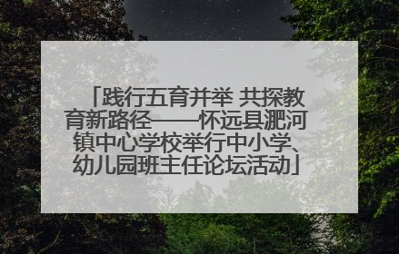 践行五育并举 共探教育新路径——怀远县淝河镇中心学校举行中小学、幼儿园班主任论坛活动