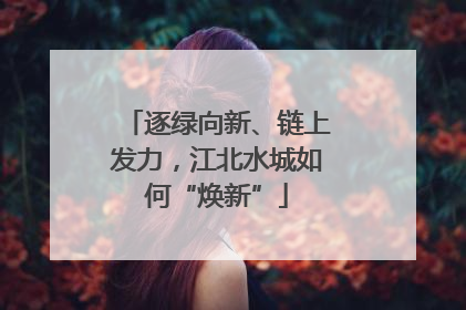 逐绿向新、链上发力，江北水城如何“焕新”