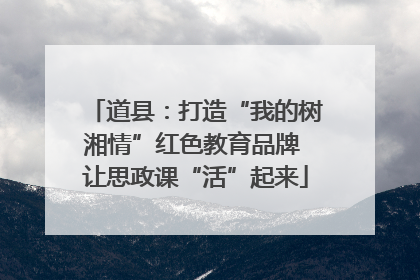 道县：打造“我的树湘情”红色教育品牌 让思政课“活”起来