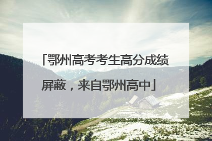 鄂州高考考生高分成绩屏蔽，来自鄂州高中