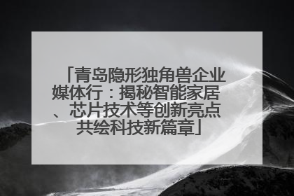 青岛隐形独角兽企业媒体行：揭秘智能家居、芯片技术等创新亮点 共绘科技新篇章