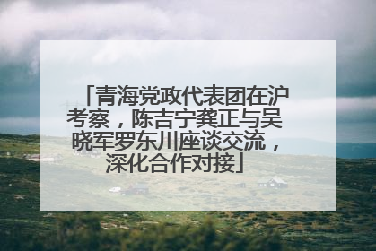 青海党政代表团在沪考察，陈吉宁龚正与吴晓军罗东川座谈交流，深化合作对接