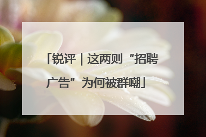 锐评｜这两则“招聘广告”为何被群嘲