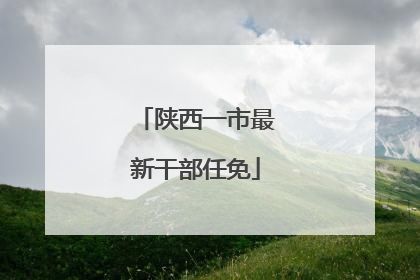 陕西一市最新干部任免