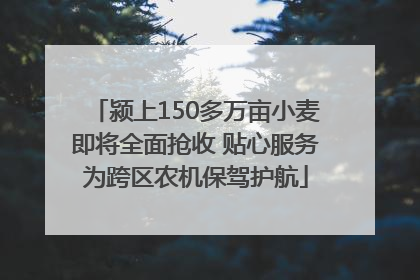 颍上150多万亩小麦即将全面抢收 贴心服务为跨区农机保驾护航