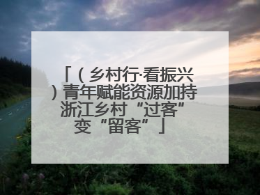 （乡村行·看振兴）青年赋能资源加持 浙江乡村“过客”变“留客”