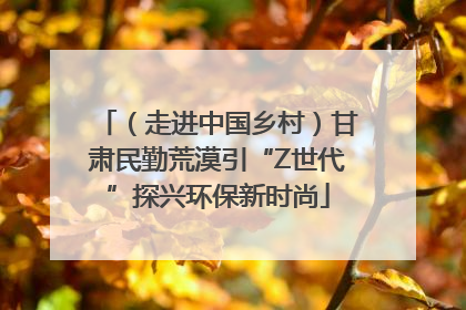 （走进中国乡村）甘肃民勤荒漠引“Z世代”探兴环保新时尚