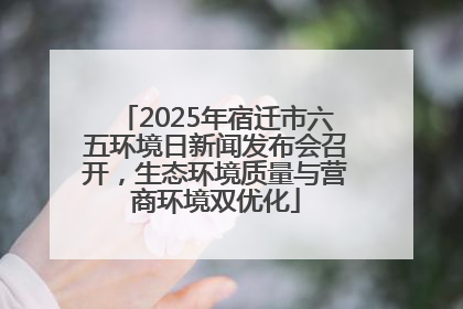 2025年宿迁市六五环境日新闻发布会召开，生态环境质量与营商环境双优化
